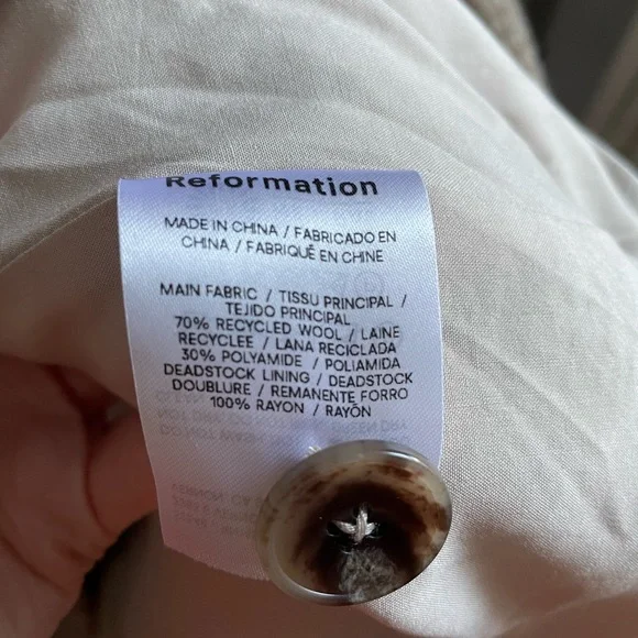 Reformation Plaid Tan Coat - Picture 8 of 14